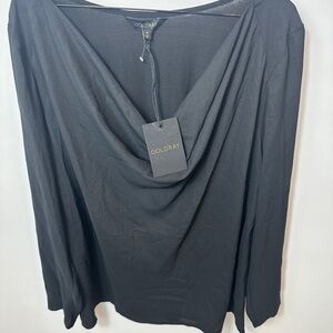 Goldray Women's Elegant Black Drape Blouse